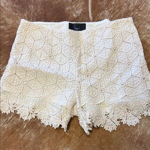 Dolce Vita White Crochet Scallop-Hem Skort